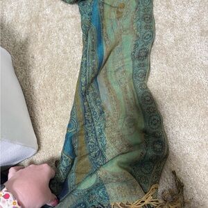 Bohemian Green and Blue Scarf